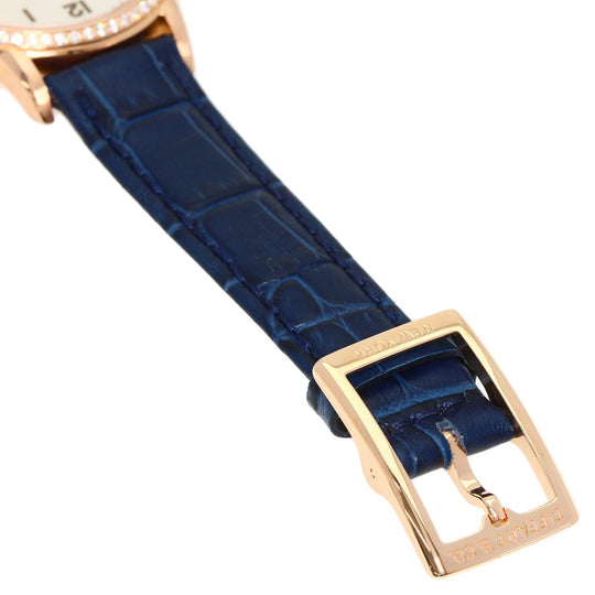 TIFFANY&Co. Watches Mechanical Automatic CT60 K18PG, Leather, Diamond gold Round Face Bezel Diamond Silver dial mens Used Authentic