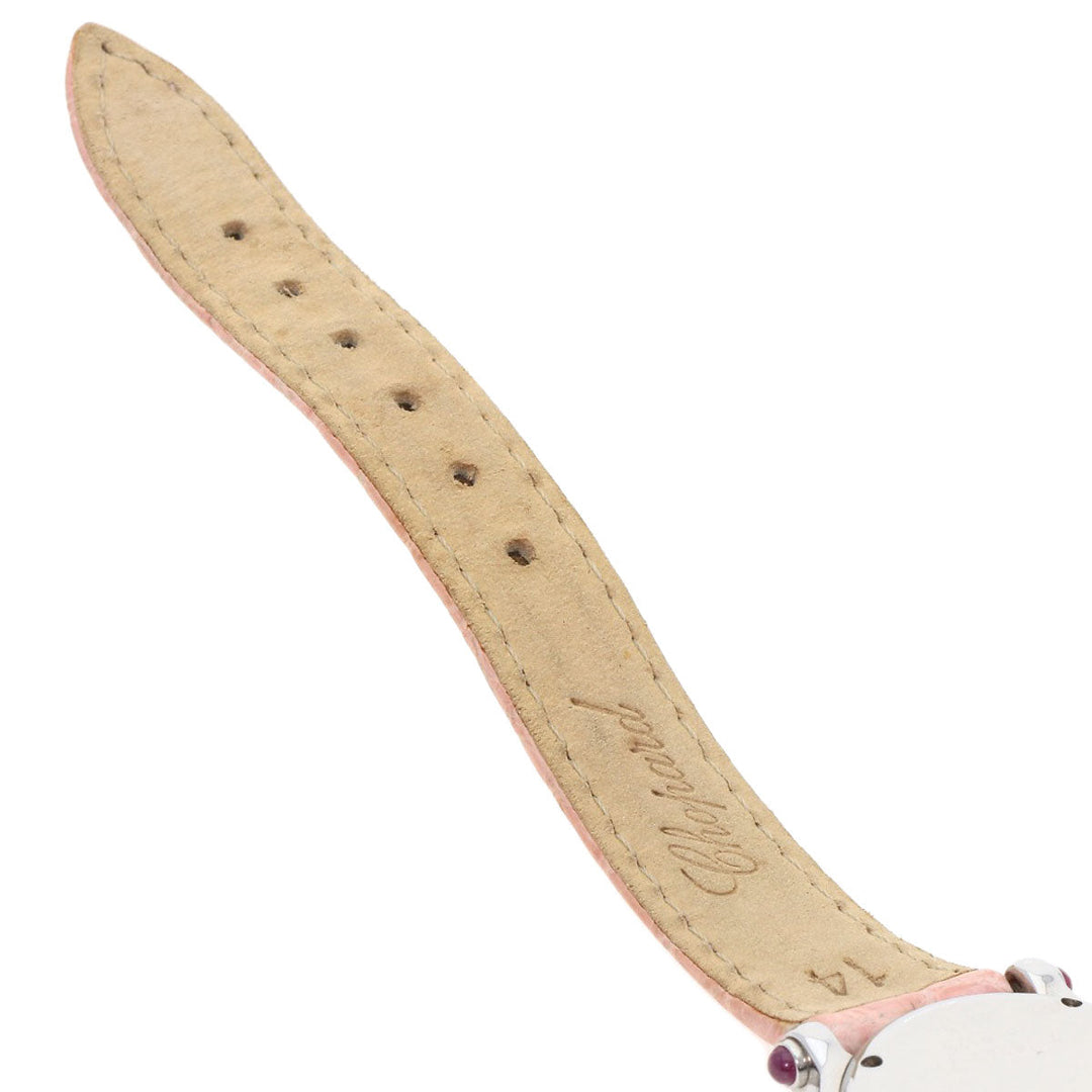 Chopard Watches Quartz 27/8245 Metal, Leather Silver Happy sports Pink shell dial Women Used Authentic