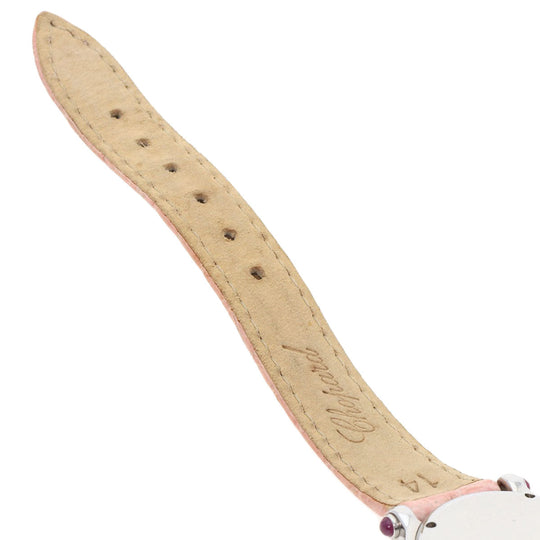 Chopard Watches Quartz 27/8245 Metal, Leather Silver Happy sports Pink shell dial Women Used Authentic