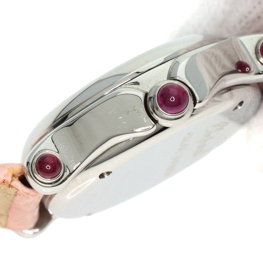 Chopard Watches Quartz 27/8245 Metal, Leather Silver Happy sports Pink shell dial Women Used Authentic