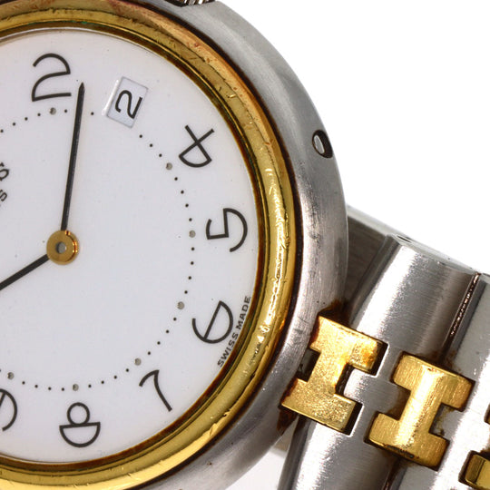 HERMES Watches Quartz Stainless Steel , SSxGP gold profile white dial mens Used Authentic