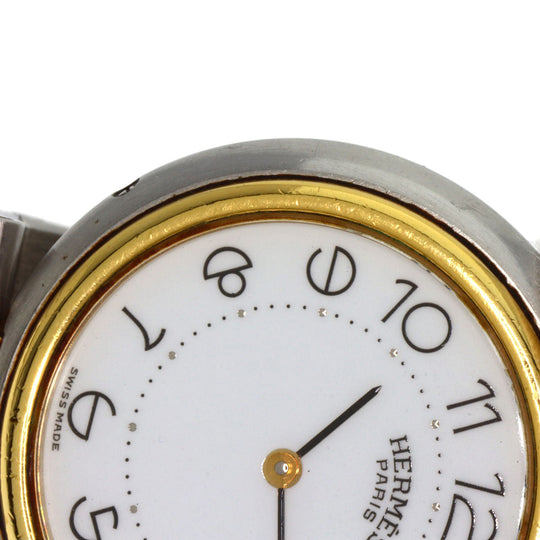 HERMES Watches Quartz Stainless Steel , SSxGP gold profile white dial mens Used Authentic