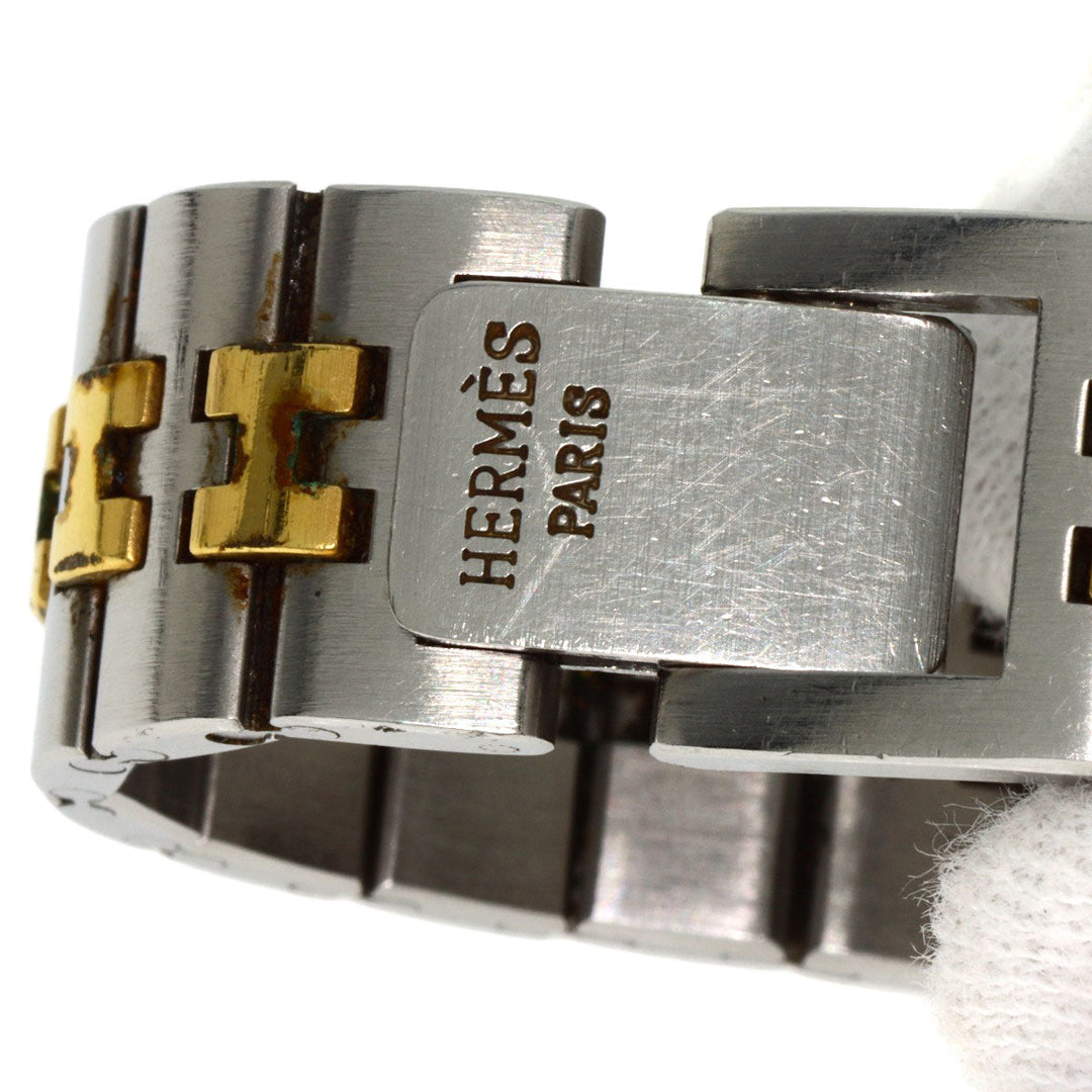 HERMES Watches Quartz Stainless Steel , SSxGP gold profile white dial mens Used Authentic