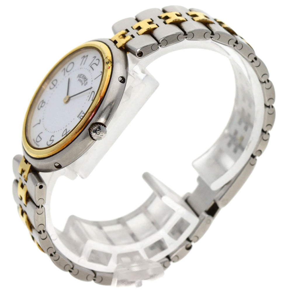 HERMES Watches Quartz Stainless Steel , SSxGP gold profile white dial mens Used Authentic