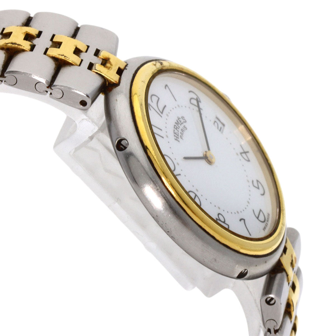 HERMES Watches Quartz Stainless Steel , SSxGP gold profile white dial mens Used Authentic