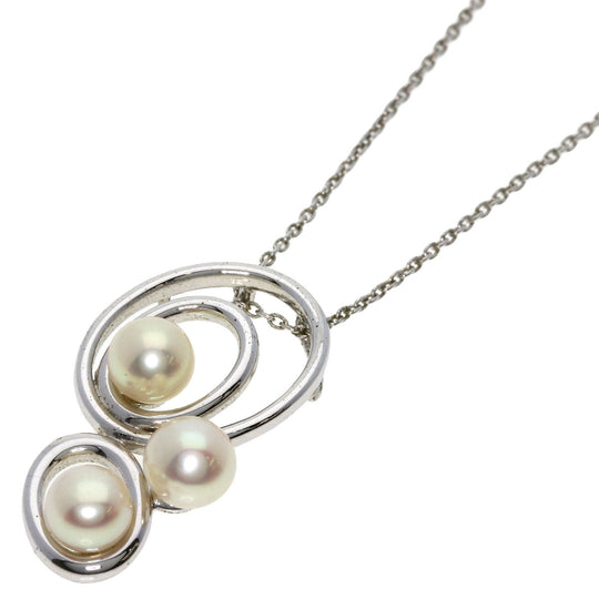 TASAKI Necklace SV Silver Akoya pearl Pearl Women Used Authentic