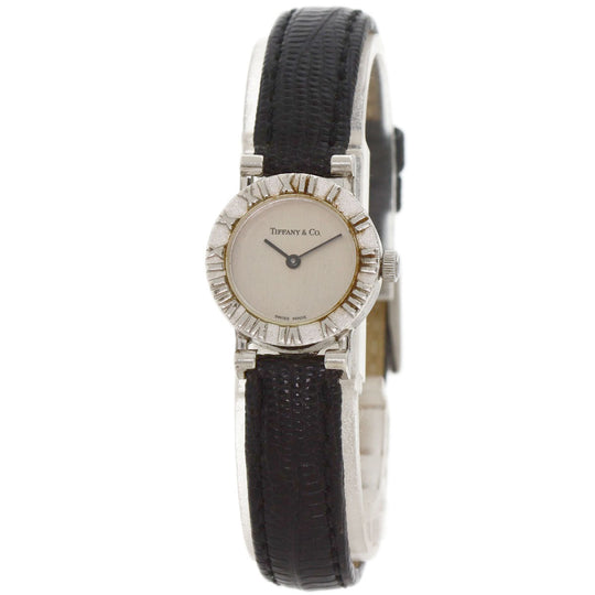 TIFFANY&Co. Watches Quartz Silver, leather Silver Atlas Silver dial Women Used Authentic