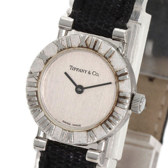 TIFFANY&Co. Watches Quartz Silver, leather Silver Atlas Silver dial Women Used Authentic