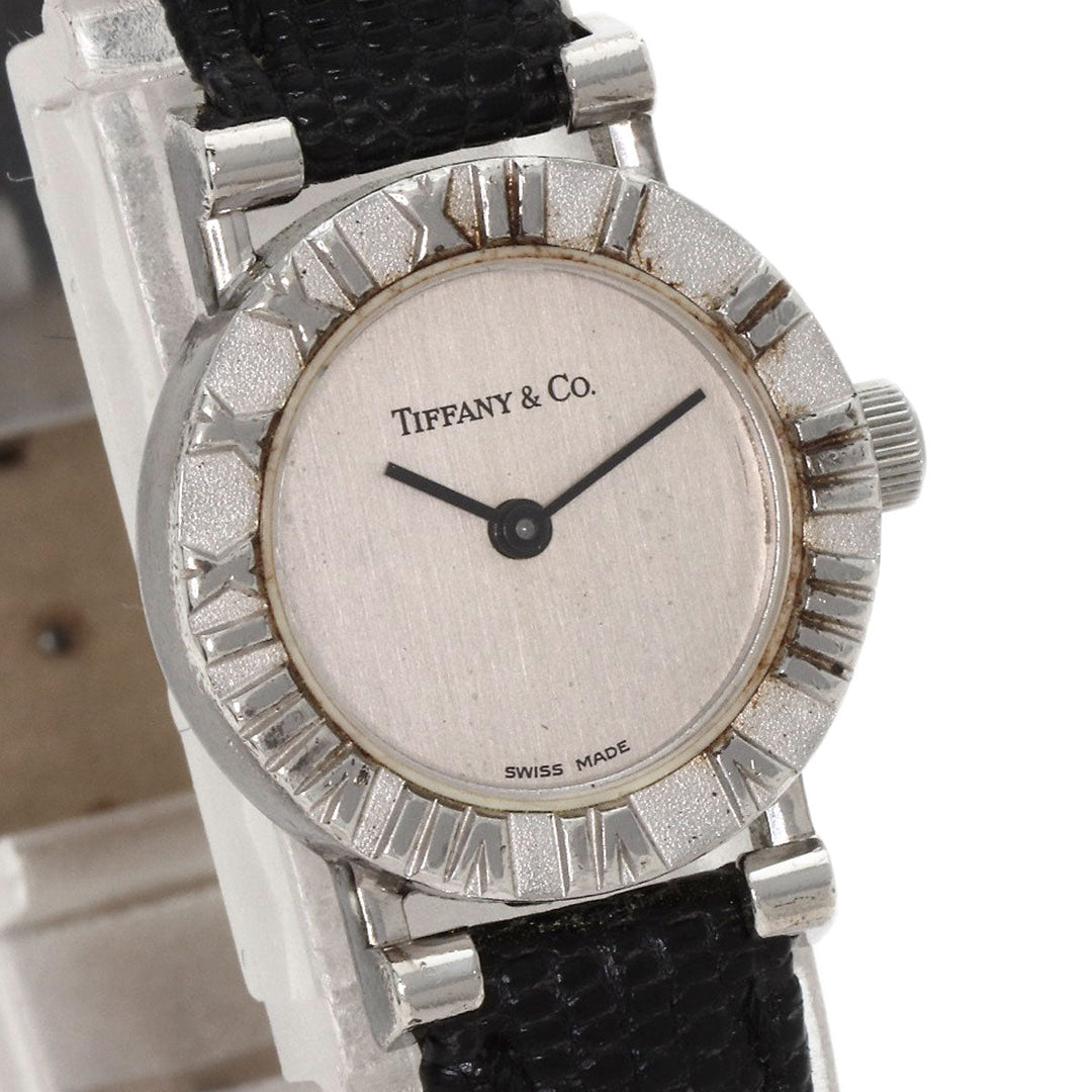 TIFFANY&Co. Watches Quartz Silver, leather Silver Atlas Silver dial Women Used Authentic