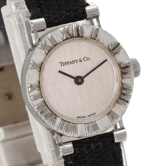 TIFFANY&Co. Watches Quartz Silver, leather Silver Atlas Silver dial Women Used Authentic