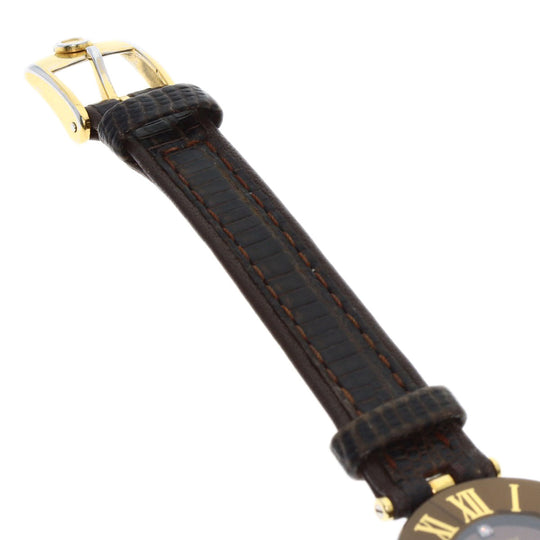 CENTURY Watches Quartz Stainless Steel, Leather gold Time Gem 1P Diamond Brown dial Women Used Authentic