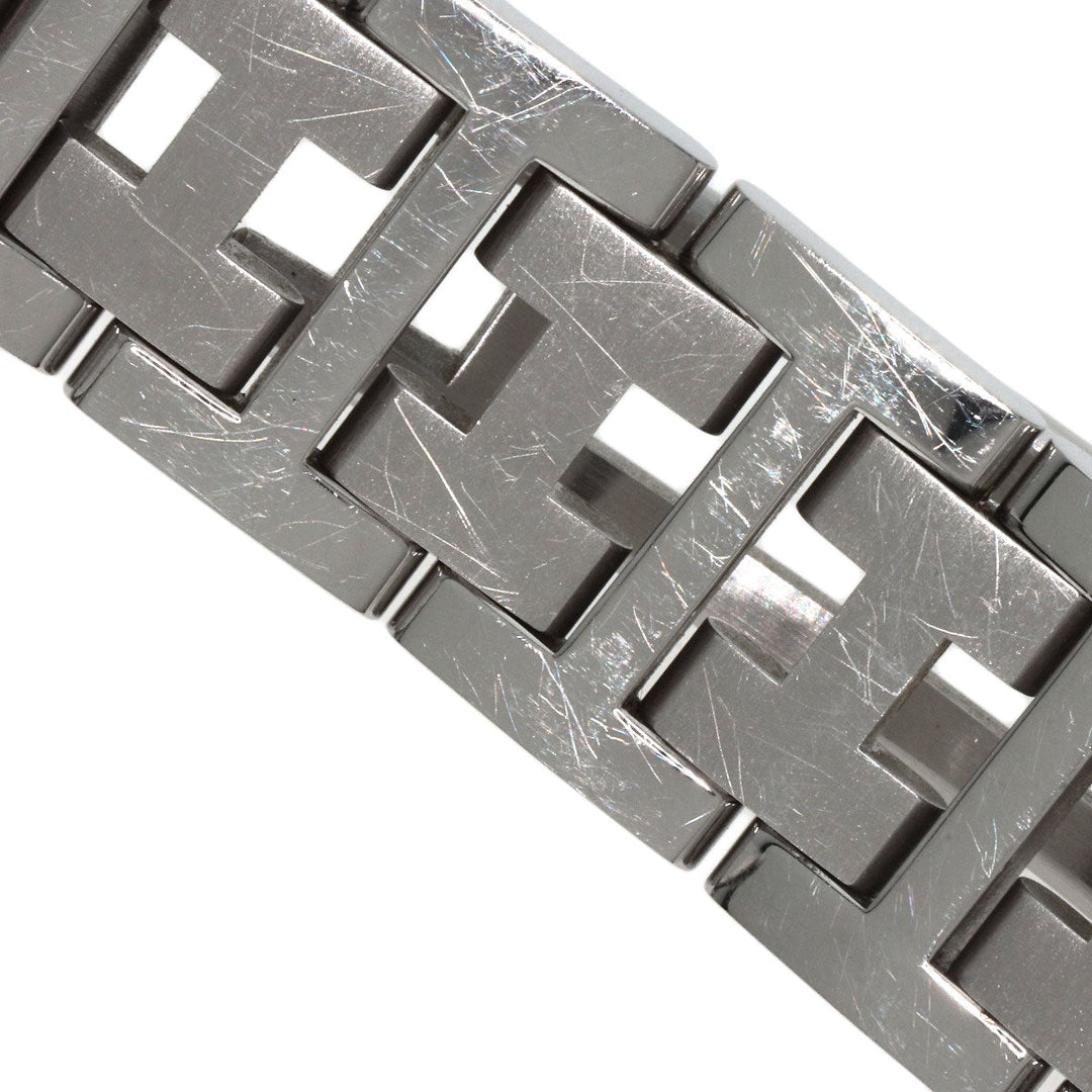 HERMES Watches Quartz CO1.510 Stainless Steel , Stainless Steel Silver Clipper oval black dial Women Used Authentic