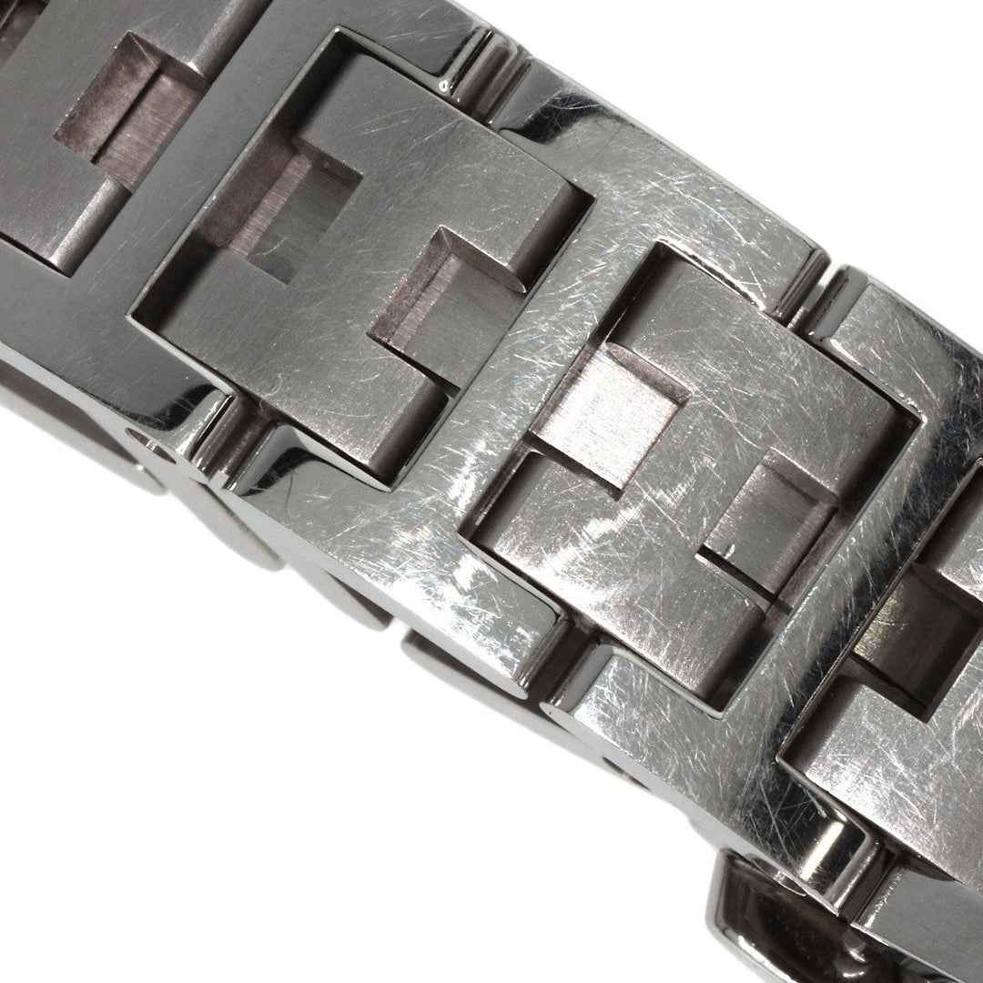 HERMES Watches Quartz CO1.510 Stainless Steel , Stainless Steel Silver Clipper oval black dial Women Used Authentic