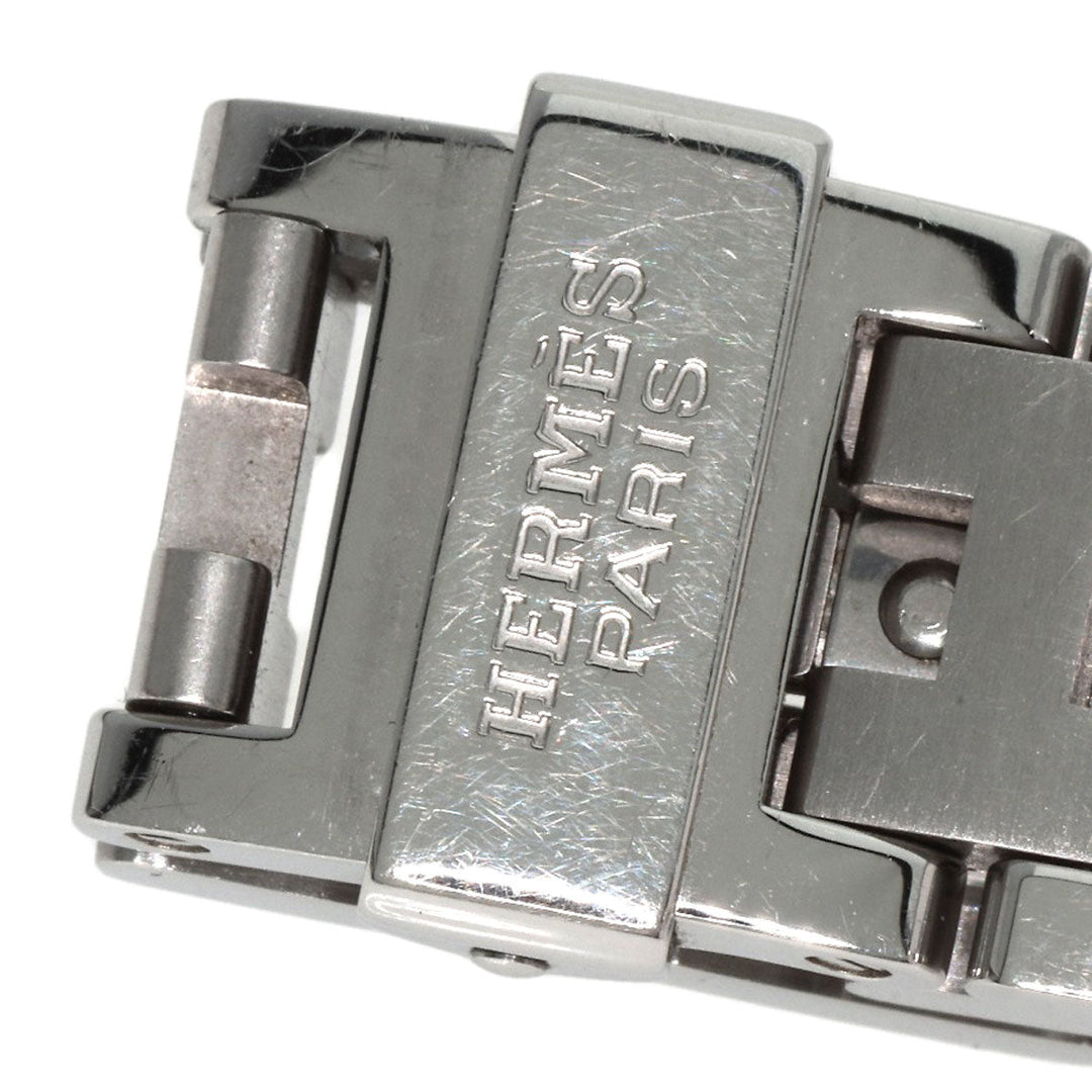 HERMES Watches Quartz CO1.510 Stainless Steel , Stainless Steel Silver Clipper oval black dial Women Used Authentic