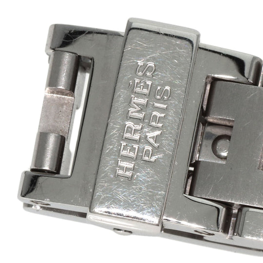 HERMES Watches Quartz CO1.510 Stainless Steel , Stainless Steel Silver Clipper oval black dial Women Used Authentic