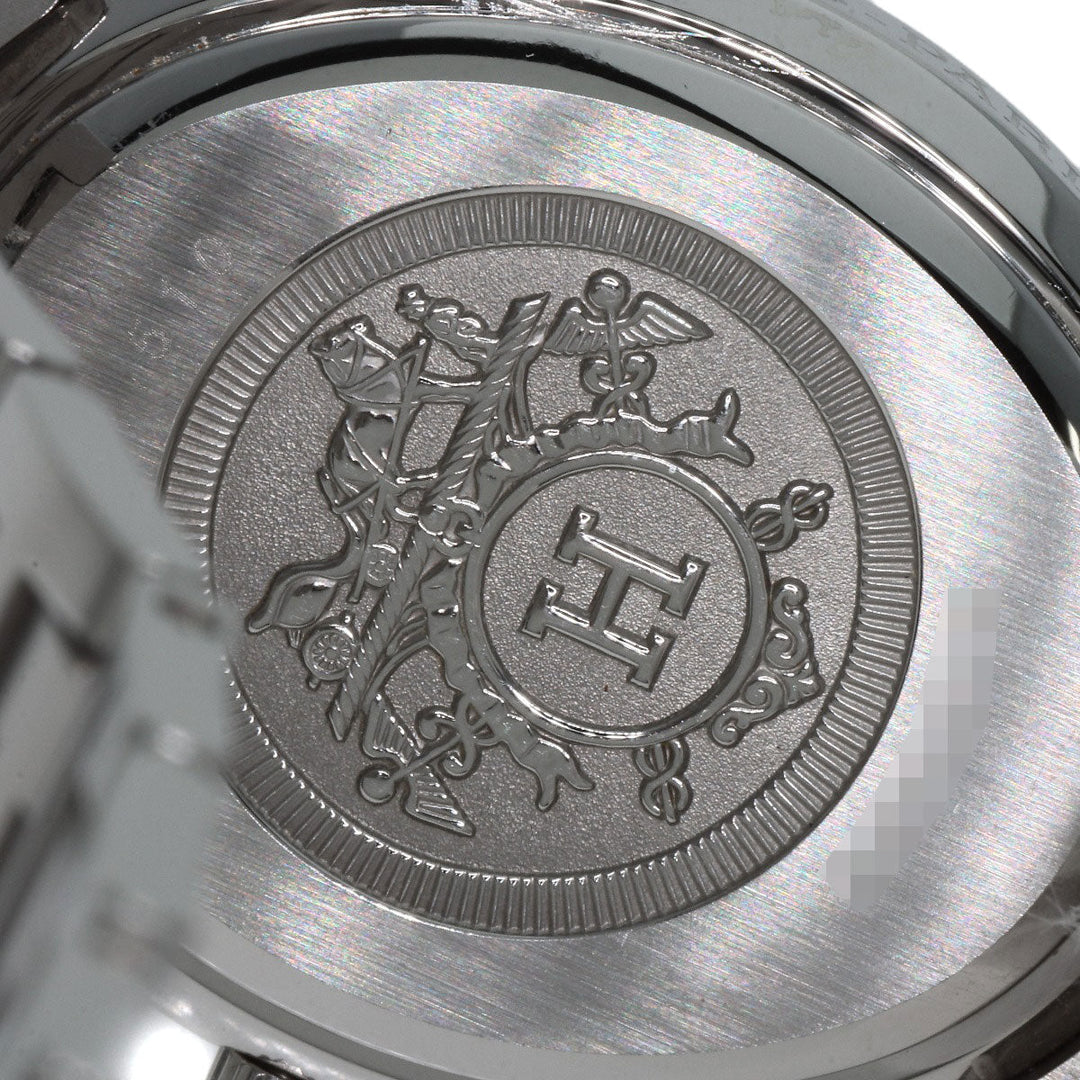 HERMES Watches Quartz CO1.510 Stainless Steel , Stainless Steel Silver Clipper oval black dial Women Used Authentic