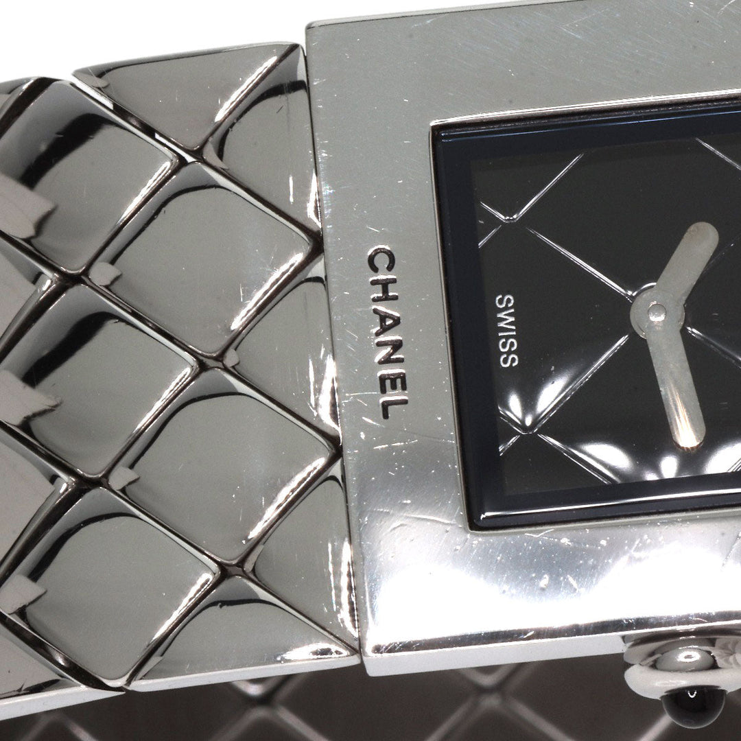 CHANEL Watches Quartz H0009 Stainless Steel , Stainless Steel Silver Matrasse black dial Women Used Authentic