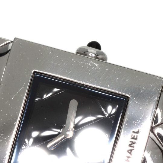 CHANEL Watches Quartz H0009 Stainless Steel , Stainless Steel Silver Matrasse black dial Women Used Authentic