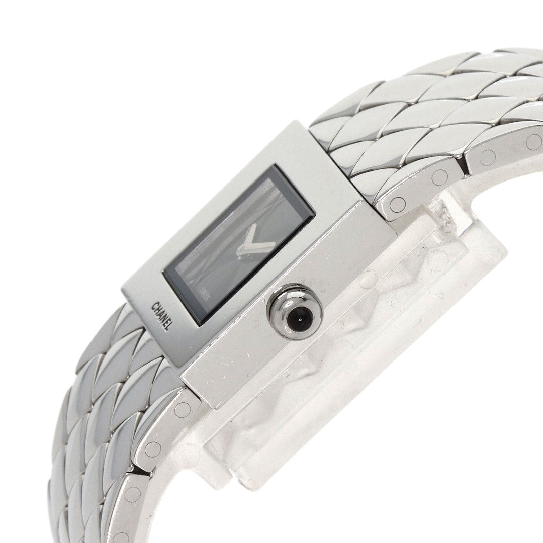 CHANEL Watches Quartz H0009 Stainless Steel , Stainless Steel Silver Matrasse black dial Women Used Authentic