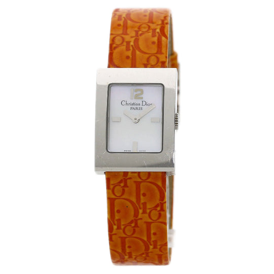 Christian Dior Watches Quartz D78-109 Stainless Steel, Leather Silver Maris White shell dial Women Used Authentic