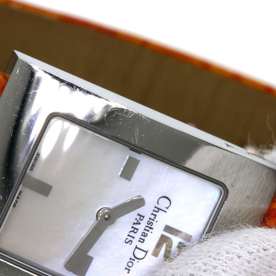 Christian Dior Watches Quartz D78-109 Stainless Steel, Leather Silver Maris White shell dial Women Used Authentic