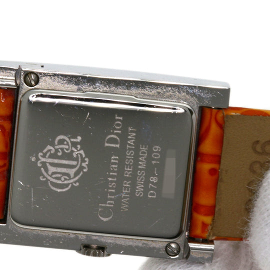 Christian Dior Watches Quartz D78-109 Stainless Steel, Leather Silver Maris White shell dial Women Used Authentic