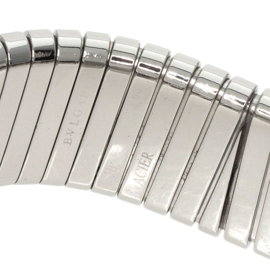 BVLGARI Watches Quartz BB232TS Stainless Steel , Stainless Steel Silver Tubogas black dial Women Used Authentic