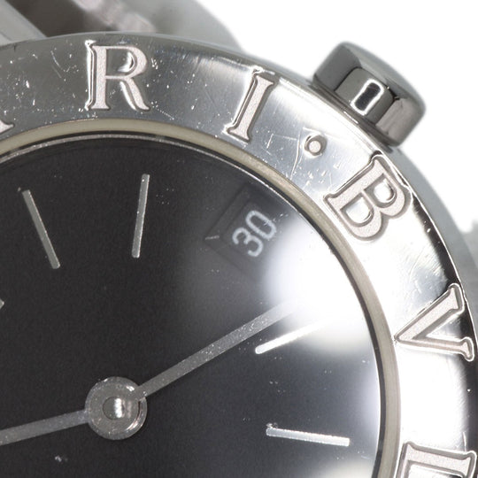 BVLGARI Watches Quartz BB232TS Stainless Steel , Stainless Steel Silver Tubogas black dial Women Used Authentic
