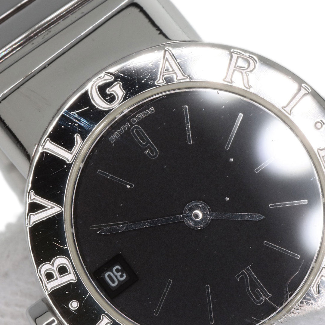 BVLGARI Watches Quartz BB232TS Stainless Steel , Stainless Steel Silver Tubogas black dial Women Used Authentic