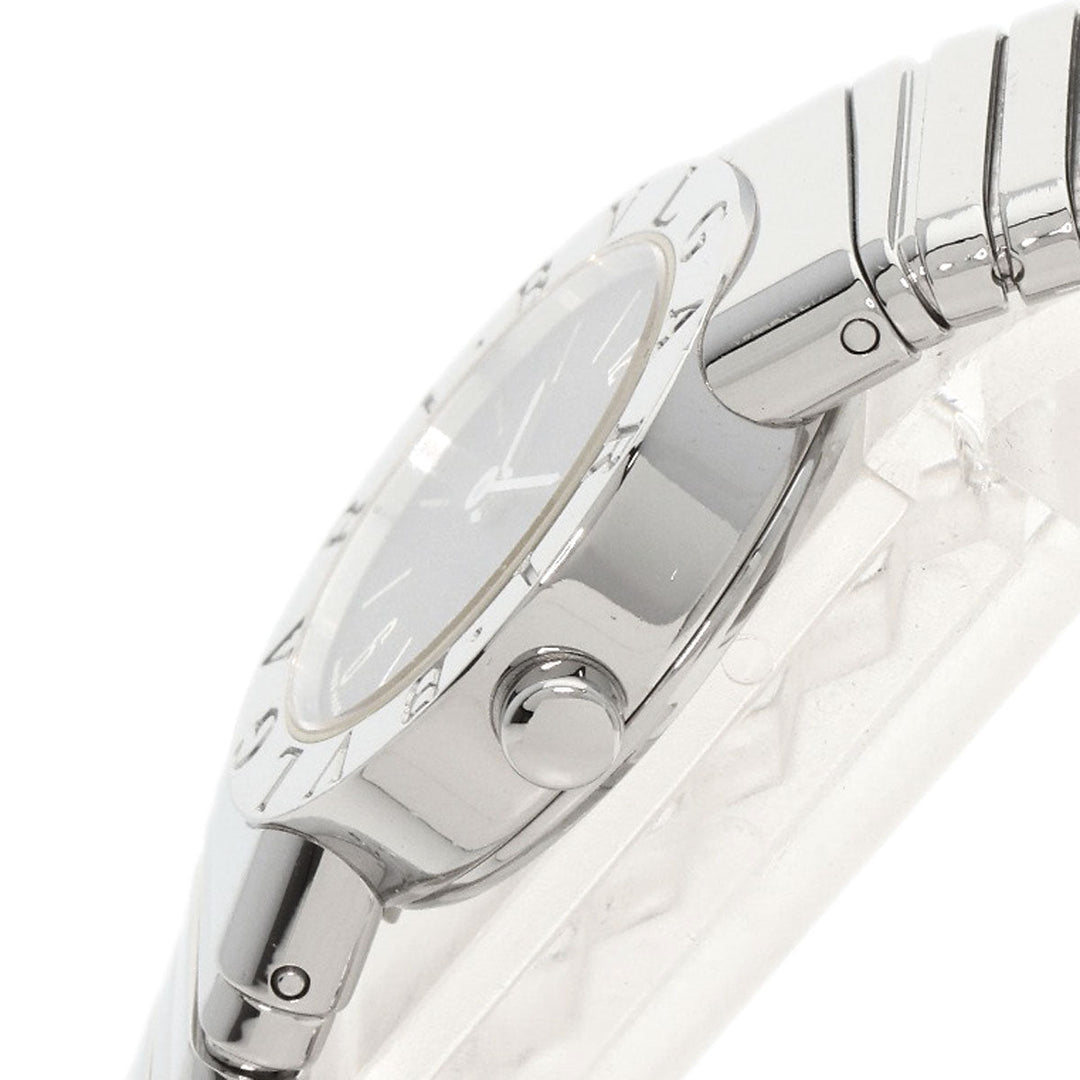 BVLGARI Watches Quartz BB232TS Stainless Steel , Stainless Steel Silver Tubogas black dial Women Used Authentic