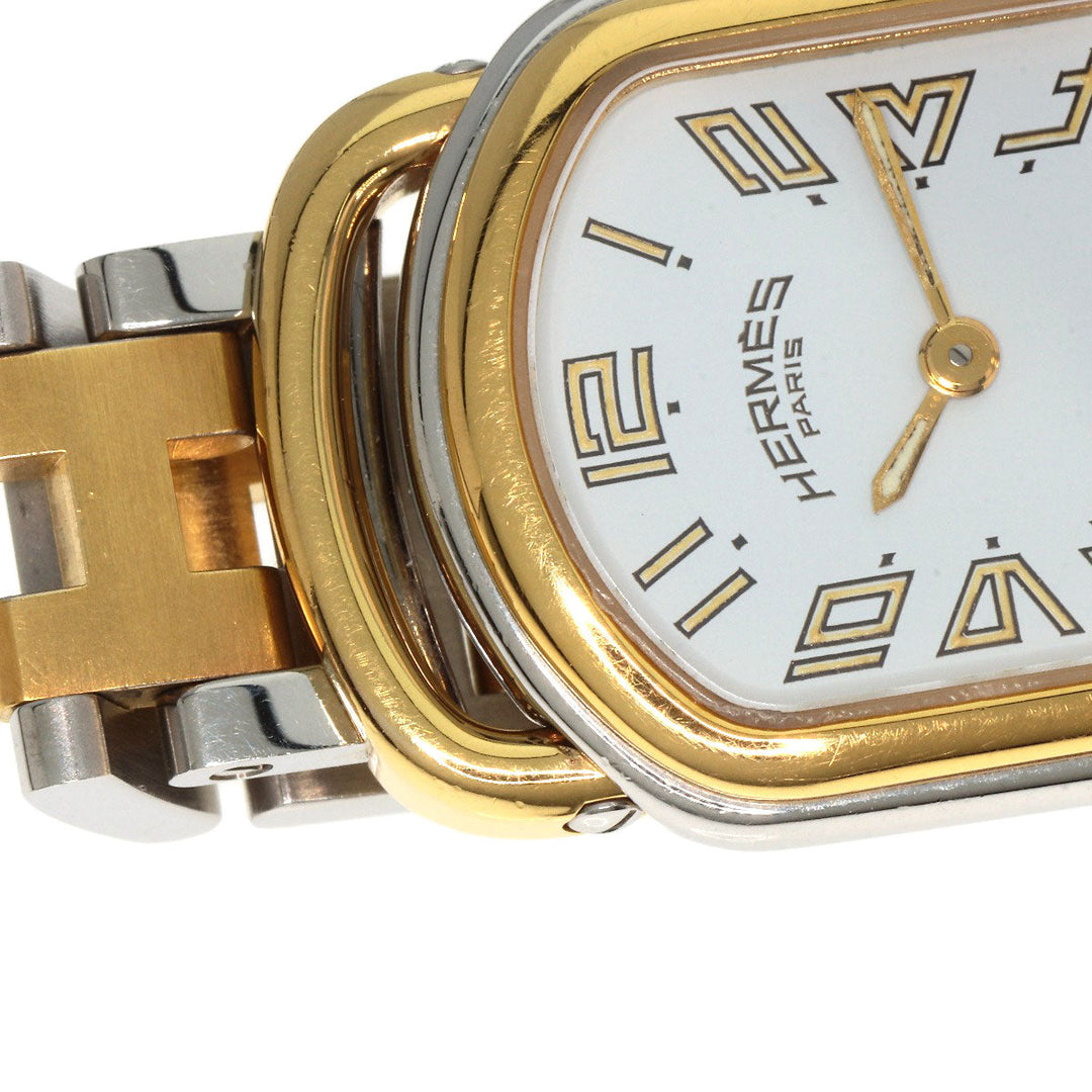 HERMES Watches Quartz RA1.240 Stainless Steel , SSxGP gold Rally white dial Women Used Authentic