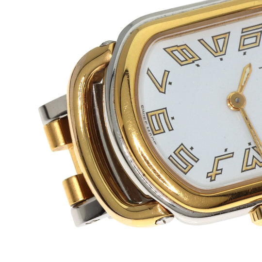 HERMES Watches Quartz RA1.240 Stainless Steel , SSxGP gold Rally white dial Women Used Authentic