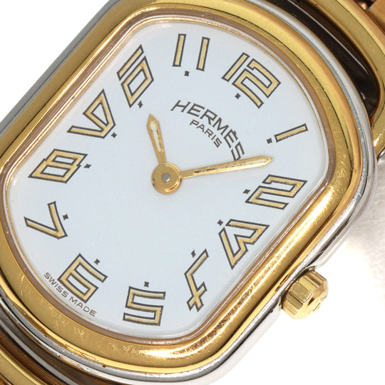 HERMES Watches Quartz RA1.240 Stainless Steel , SSxGP gold Rally white dial Women Used Authentic
