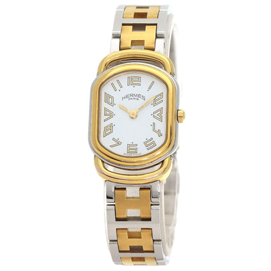 HERMES Watches Quartz RA1.240 Stainless Steel , SSxGP gold Rally white dial Women Used Authentic