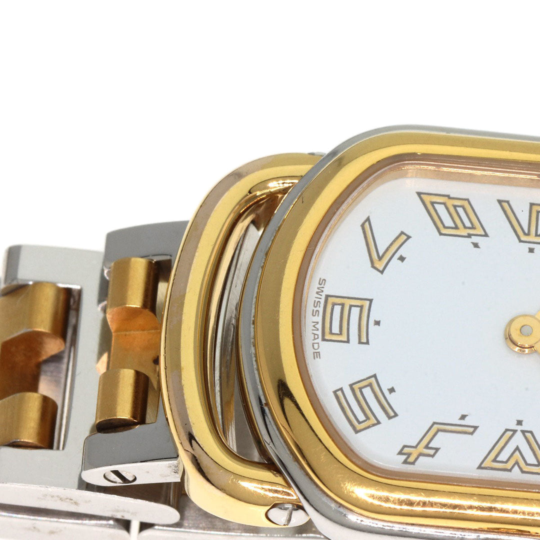 HERMES Watches Quartz RA1.240 Stainless Steel , SSxGP gold Rally white dial Women Used Authentic