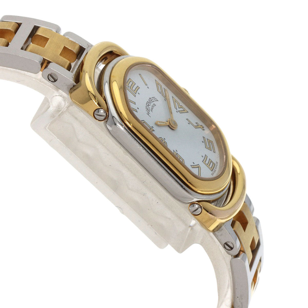 HERMES Watches Quartz RA1.240 Stainless Steel , SSxGP gold Rally white dial Women Used Authentic