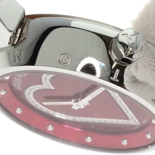 LOUIS VUITTON Watches Quartz Q121Z Stainless Steel Silver Tambour Heart Red dial