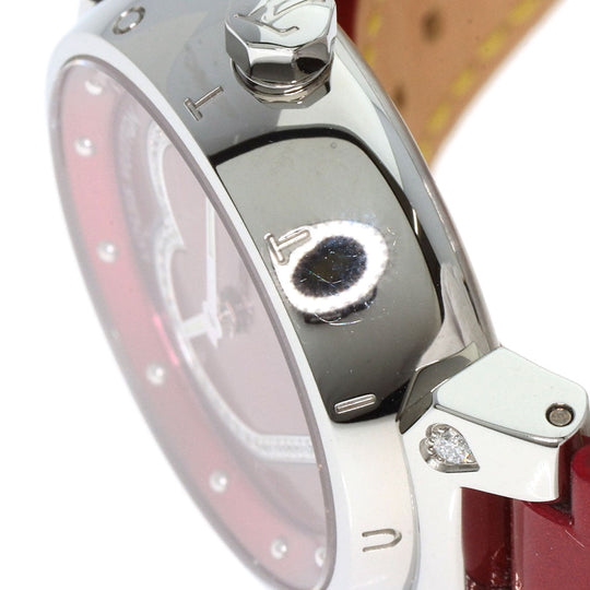 LOUIS VUITTON Watches Quartz Q121Z Stainless Steel Silver Tambour Heart Red dial