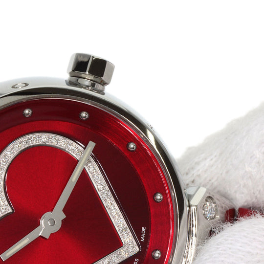 LOUIS VUITTON Watches Quartz Q121Z Stainless Steel Silver Tambour Heart Red dial