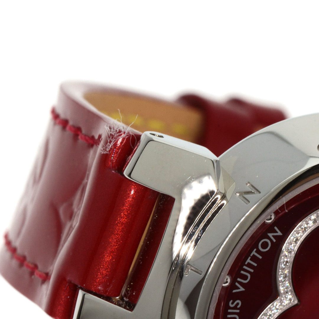 LOUIS VUITTON Watches Quartz Q121Z Stainless Steel Silver Tambour Heart Red dial