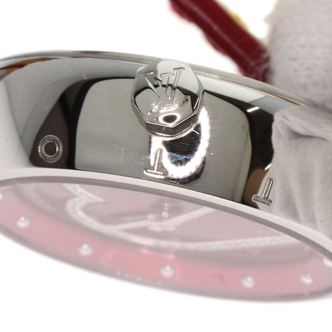 LOUIS VUITTON Watches Quartz Q121Z Stainless Steel Silver Tambour Heart Red dial