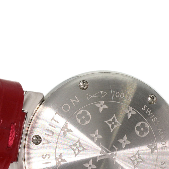 LOUIS VUITTON Watches Quartz Q121Z Stainless Steel Silver Tambour Heart Red dial