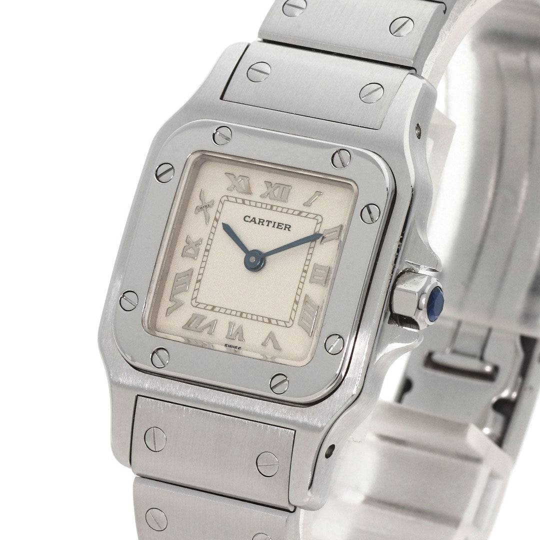 CARTIER Watches Quartz W20056D6 Stainless Steel , Stainless Steel Silver Santos Galve SM W20056D6 Ivory dial Women Used Authentic