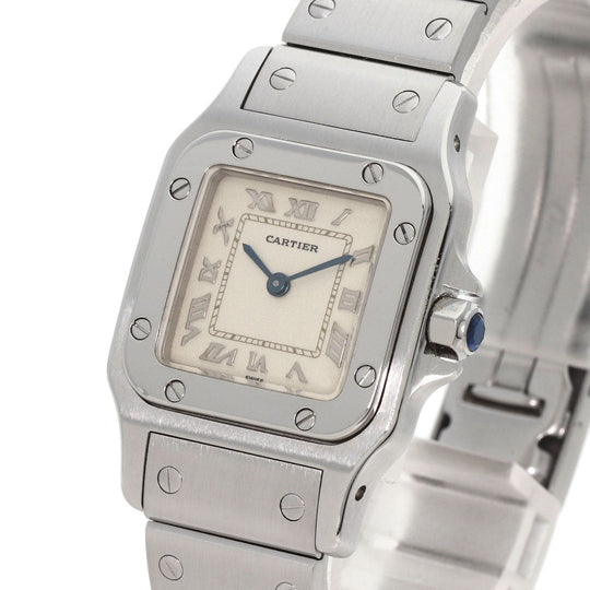 CARTIER Watches Quartz W20056D6 Stainless Steel , Stainless Steel Silver Santos Galve SM W20056D6 Ivory dial Women Used Authentic