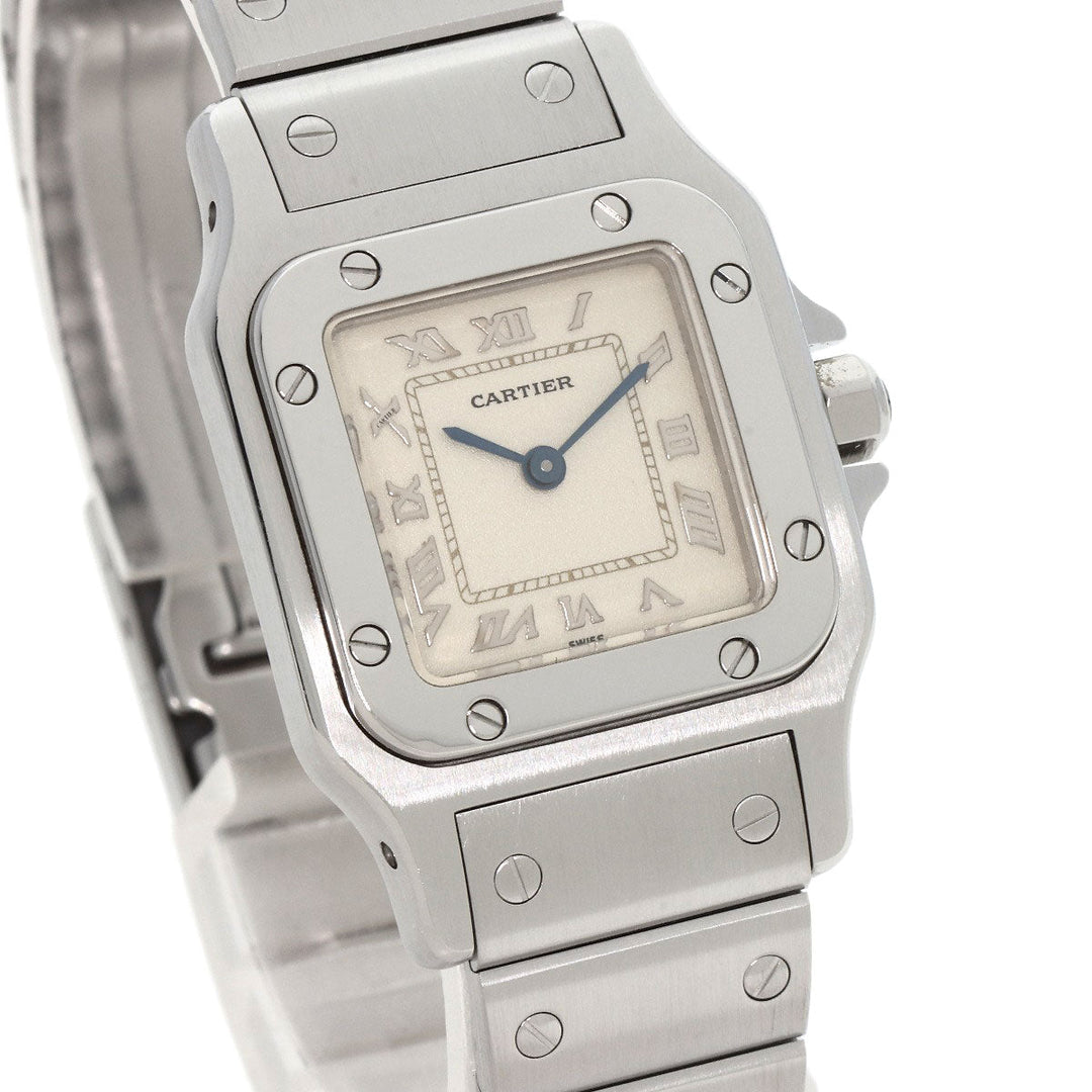 CARTIER Watches Quartz W20056D6 Stainless Steel , Stainless Steel Silver Santos Galve SM W20056D6 Ivory dial Women Used Authentic