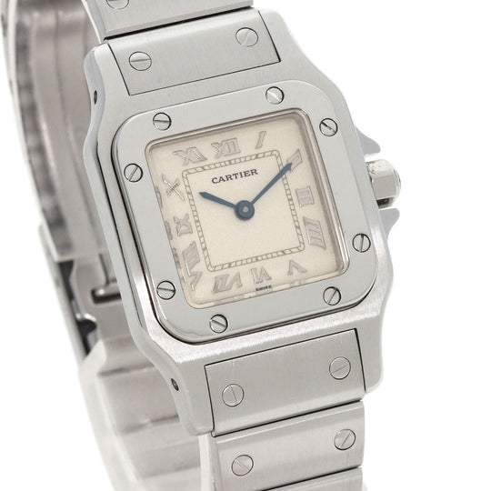 CARTIER Watches Quartz W20056D6 Stainless Steel , Stainless Steel Silver Santos Galve SM W20056D6 Ivory dial Women Used Authentic