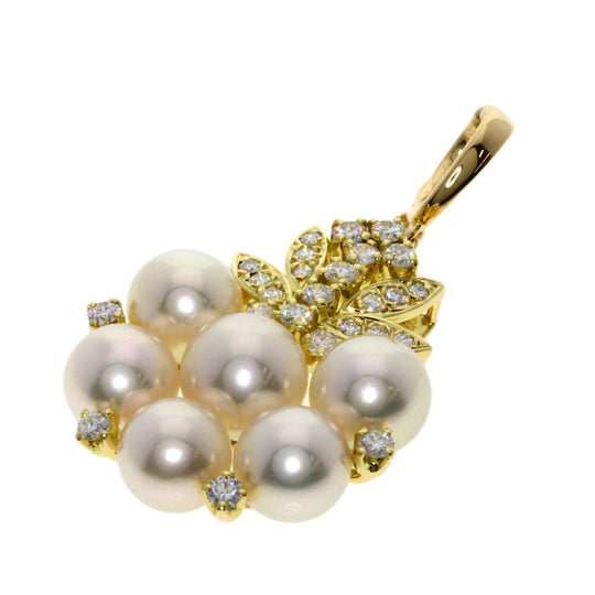 MIKIMOTO Pendant top 18K Yellow Gold gold Pearl pearl diamond