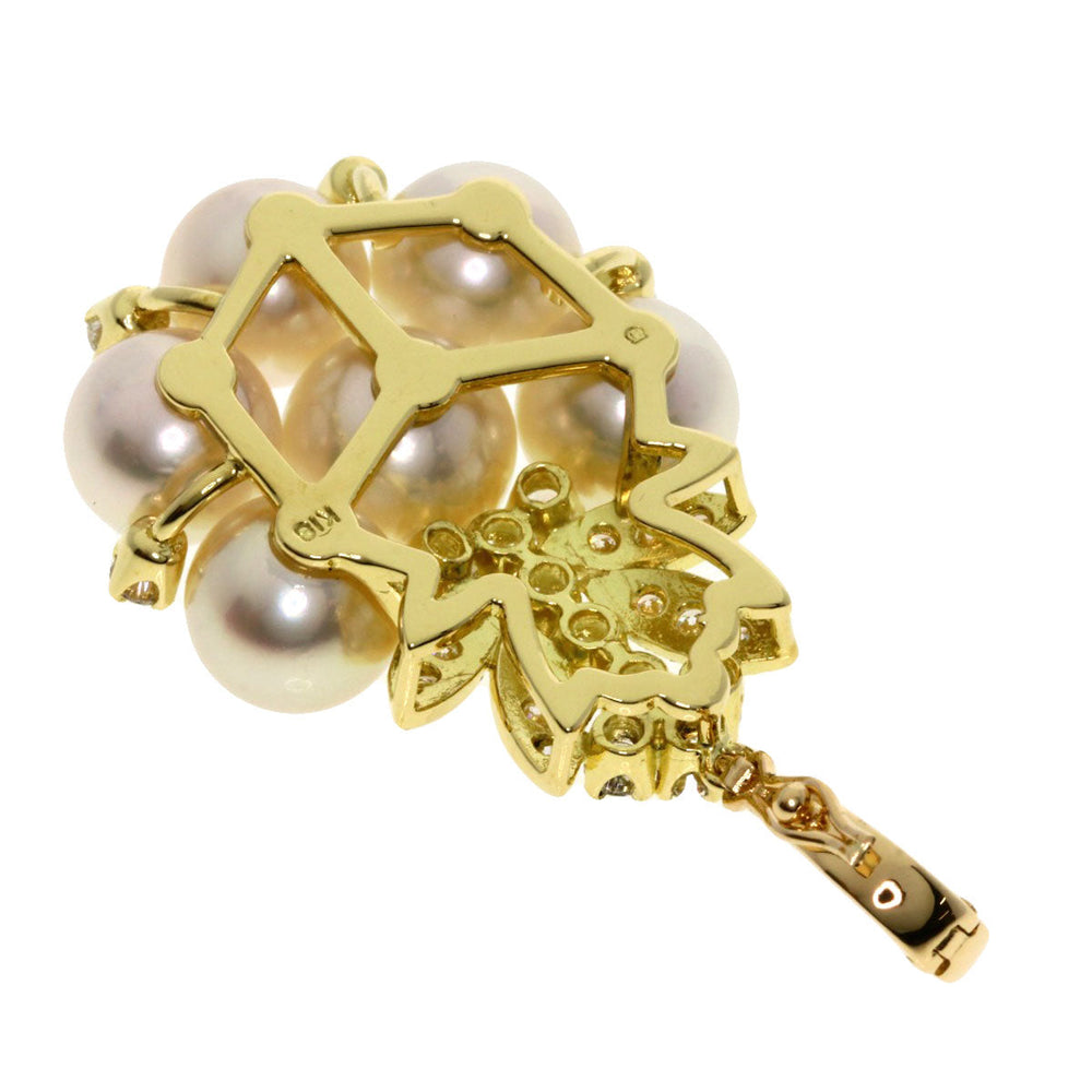 MIKIMOTO Pendant top 18K Yellow Gold gold Pearl pearl diamond