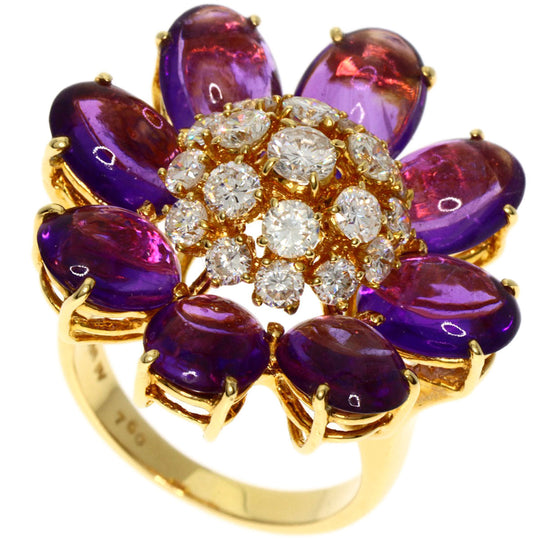 Ponte Vecchio Ring 18K Yellow Gold gold Amethyst diamond