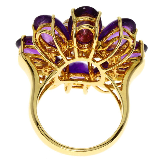 Ponte Vecchio Ring 18K Yellow Gold gold Amethyst diamond
